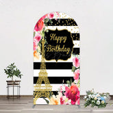 Lofaris Floral Gold Tower Birthday Girl Arch Backdrop